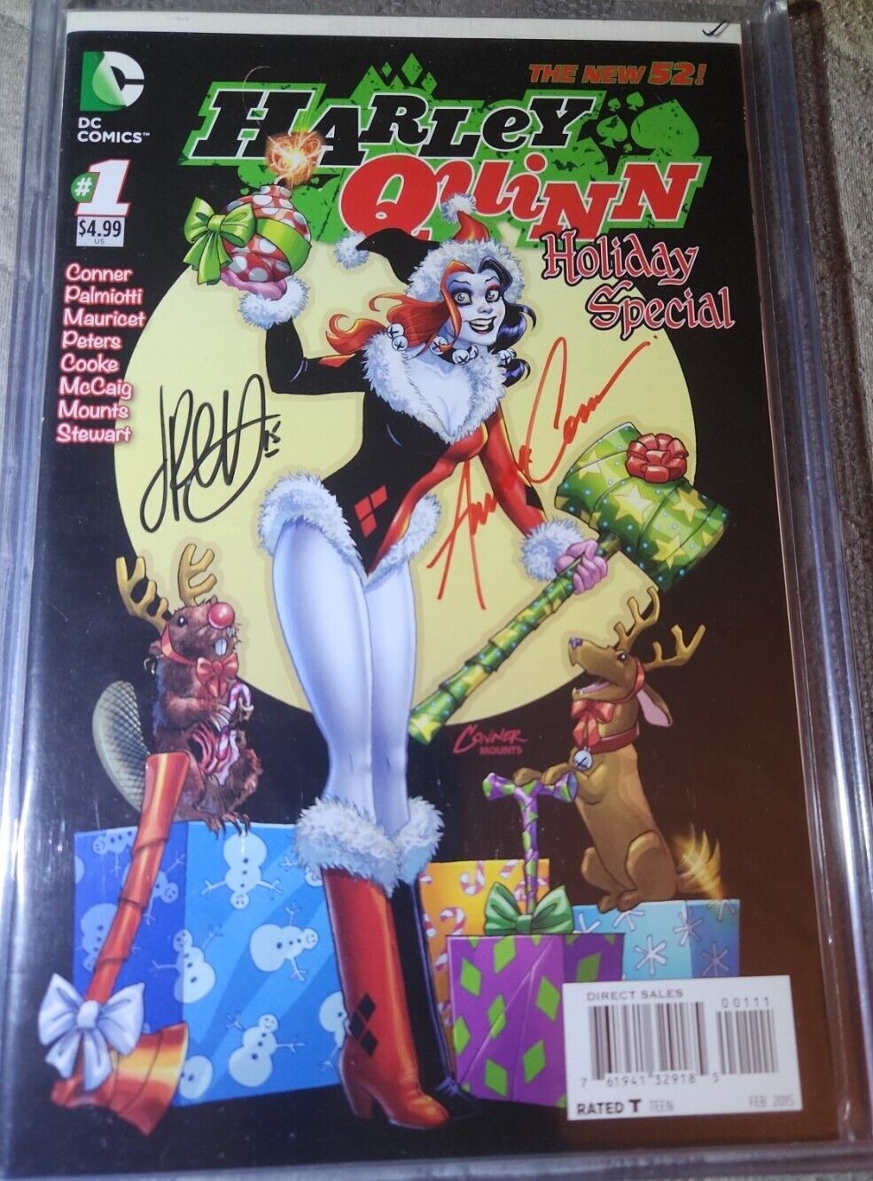 HARLEY QUINN HOLIDAY SPECIAL #1 NM (Christmas, Amanda Conner) 2014 Signed 2X