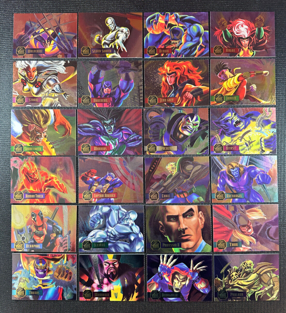 1995 Flair Marvel Annual - Power Blast - Complete Set (24 Cards) - Clean