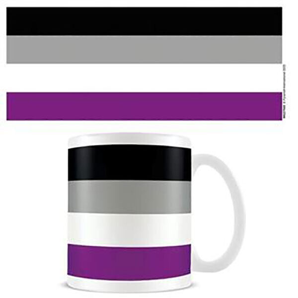 Pride - Asexual Flag Wrap - White Mug x 2 BRAND NEW (Set of 2 Mugs)