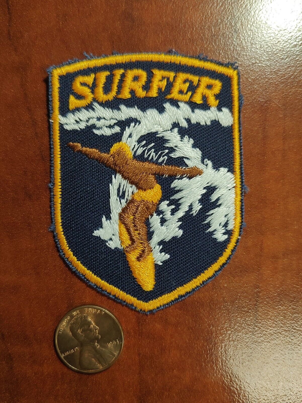 Vintage Voyager Surfer Patch Emblem Surfing Beach Retro Waves NEW Iron On or Sew