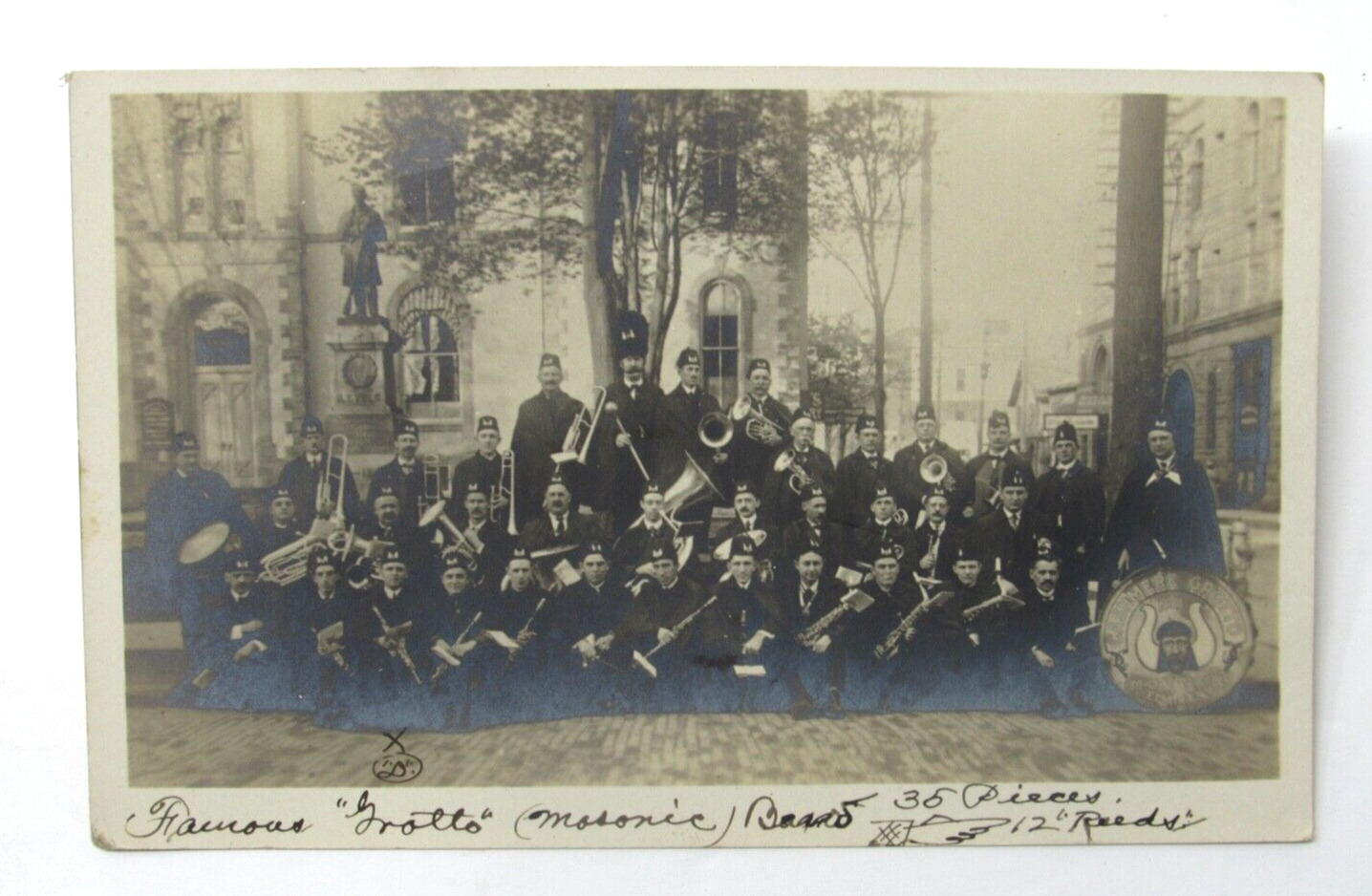 Elmira NY Masonic Band RPPC Photo Postcard c1910 \