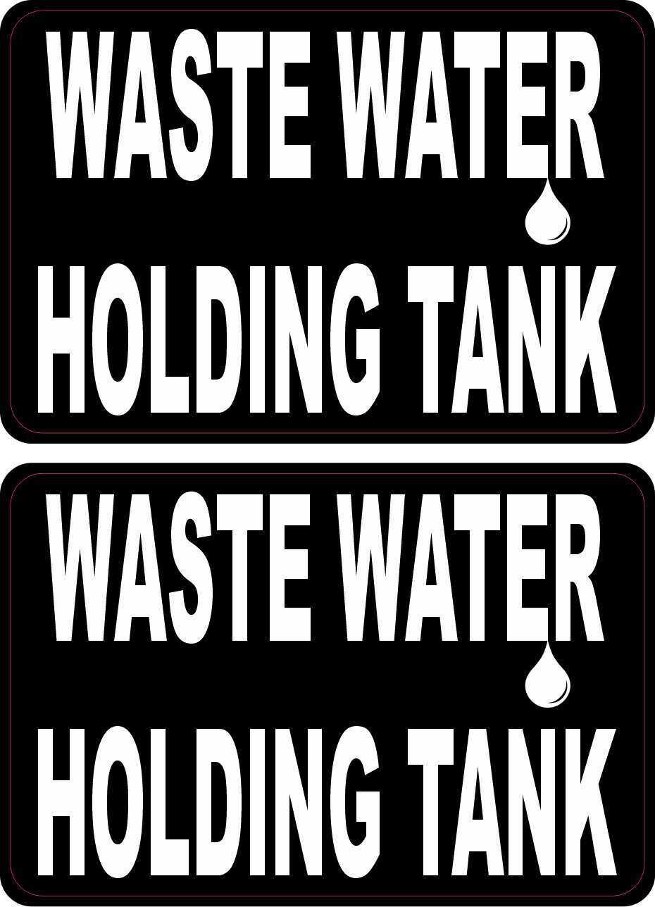 3in x 2in Droplet Waste Water Holding Tank Vinyl Stickers Vehicle Bumper Decal