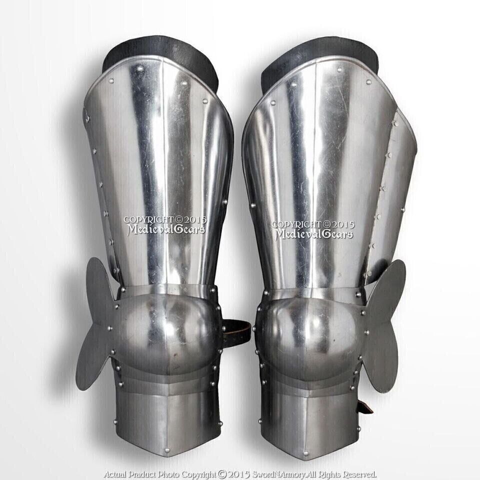 18GA Medieval Steel Knight Fully Functional Upper Leg Plate Armor Pair Armor