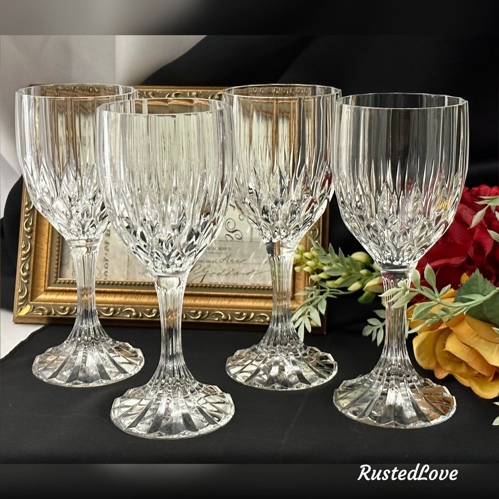 Cristal D\'Arques-Durand Bretagne Water Goblets Vintage Durand Water Glasses 4 *