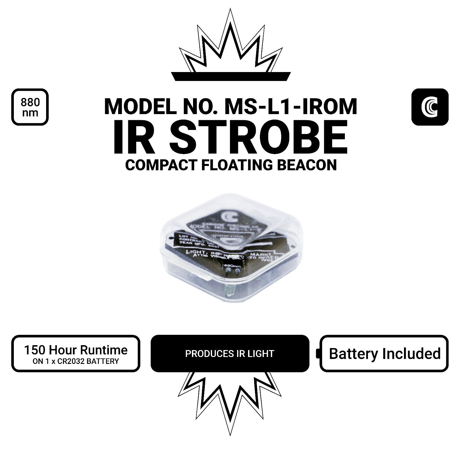 MS-L1-IROM Floating IR Strobe Marker Distress Night Vision Beacon NVG Military