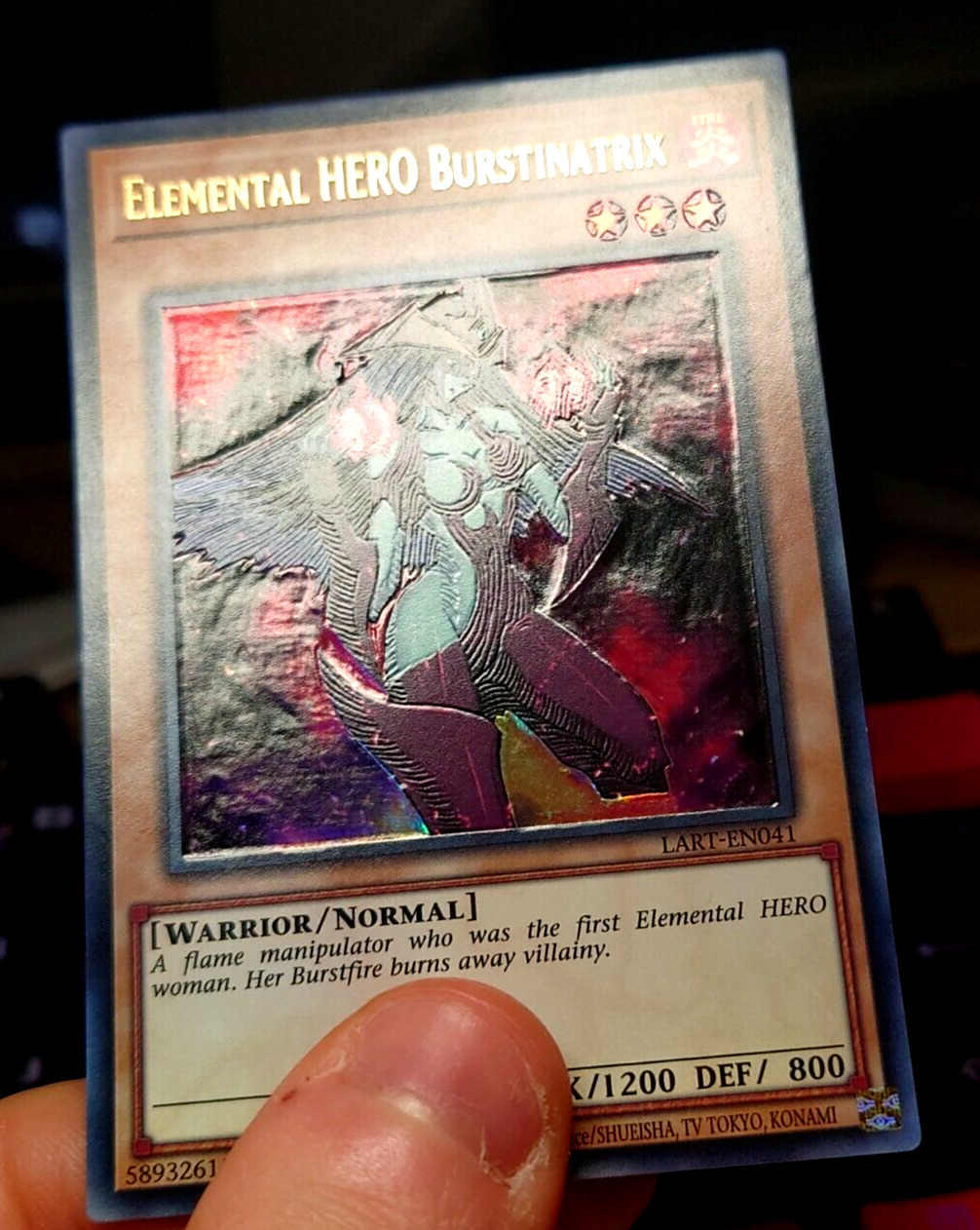 Yu-Gi-Oh Ultimate Rare Style Elemental Hero Burstinatrix Custom Etched