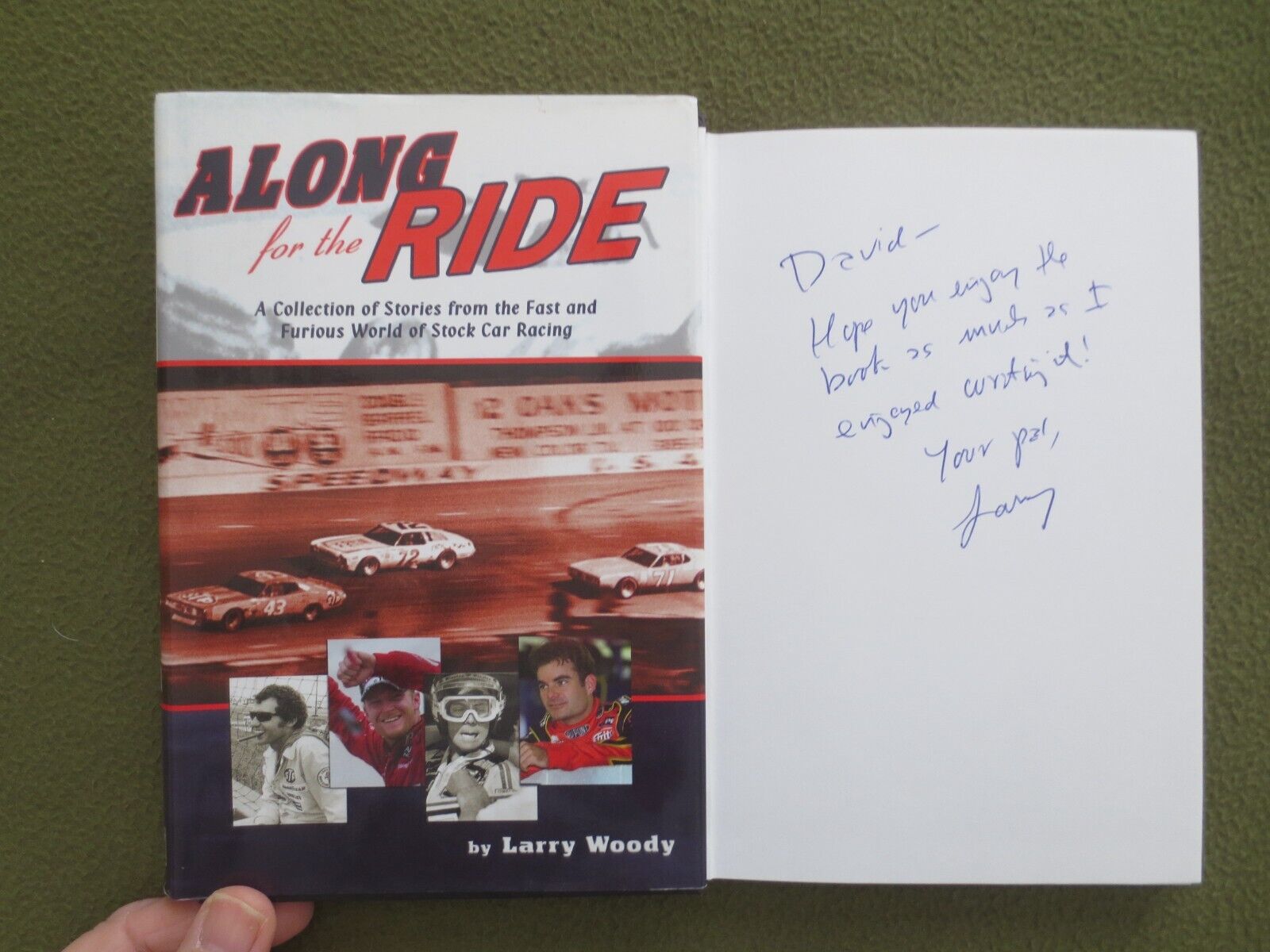 Along For The Ride SIGNED Larry Woody, NASCAR, Nashville, Petty, Waltrip,Allison
