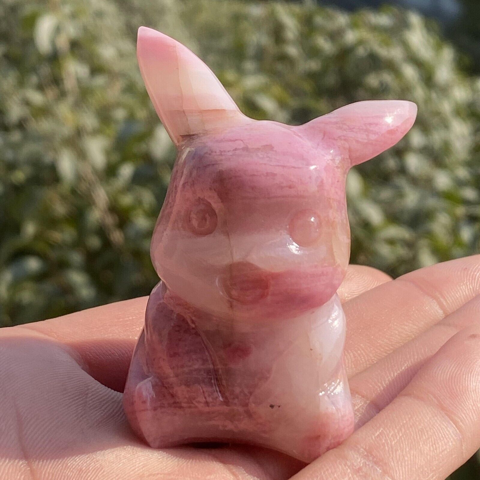 1pc Natural Rhodonite carved lovely Pikachu gift quartz crystal healing 2\