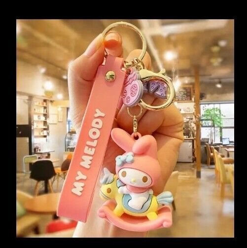 Sanrio My Melody Action Figure Keychain Bag Pendant Key Ring HelloKitty Mymeloy