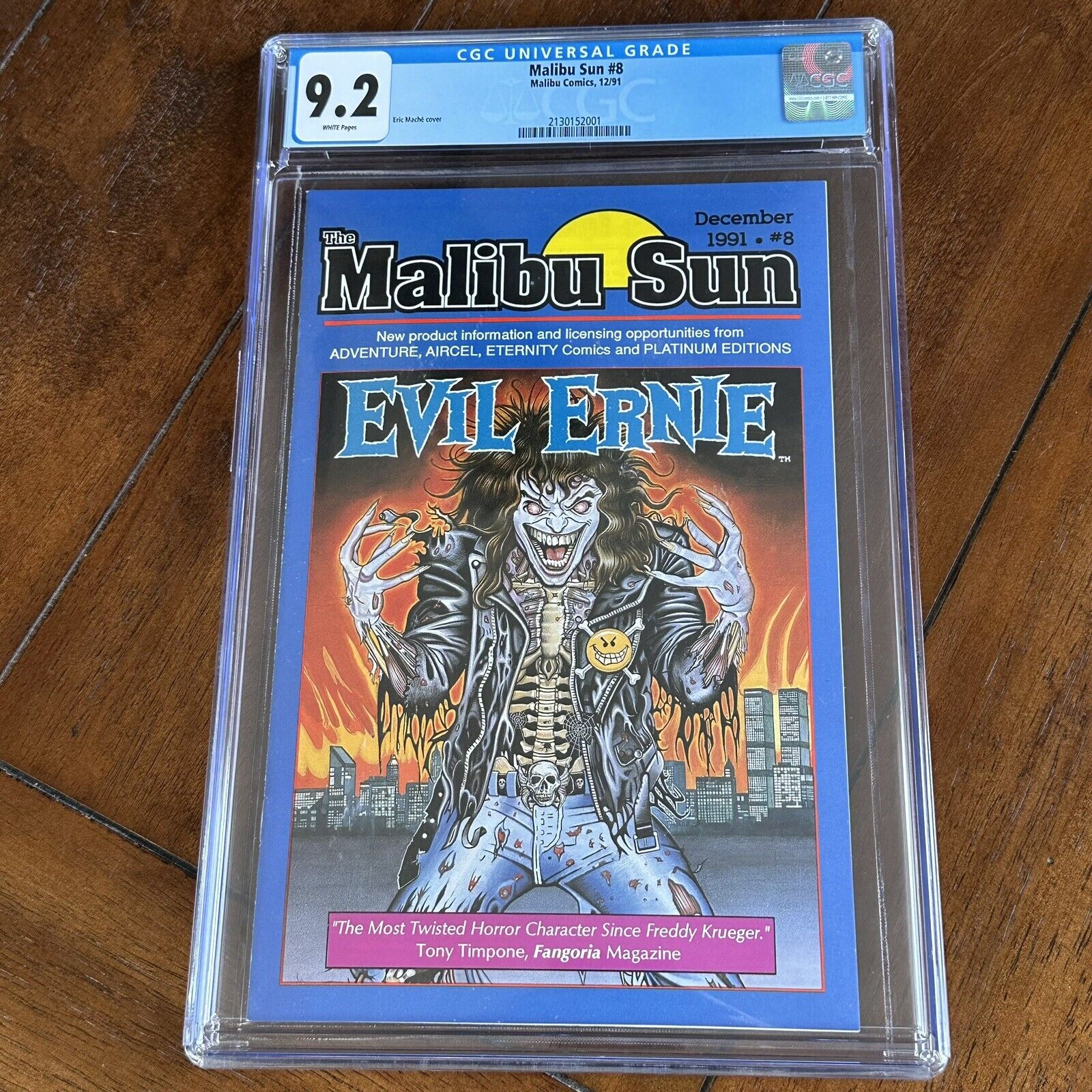 Malibu Sun #8 (1991) - 1st Evil Ernie Cover - CGC 9.2 - White Pages