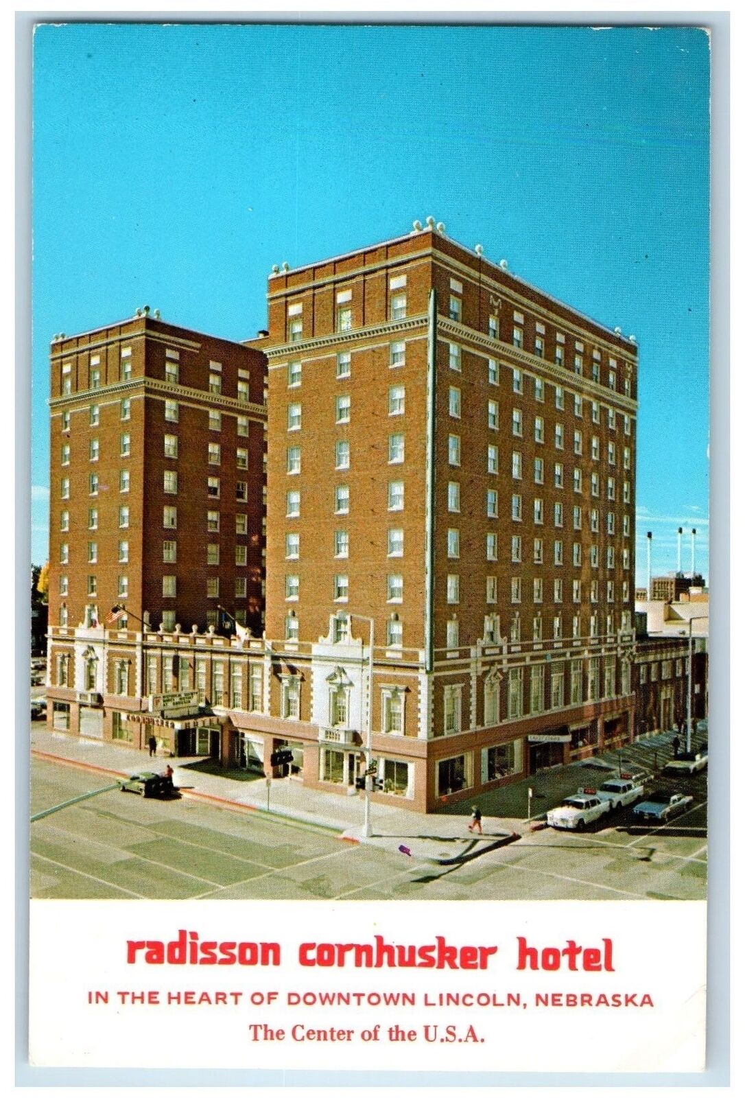 Lincoln Nebraska NE Postcard Nebraska Radisson Cornhusker Hotel Exterior 1974