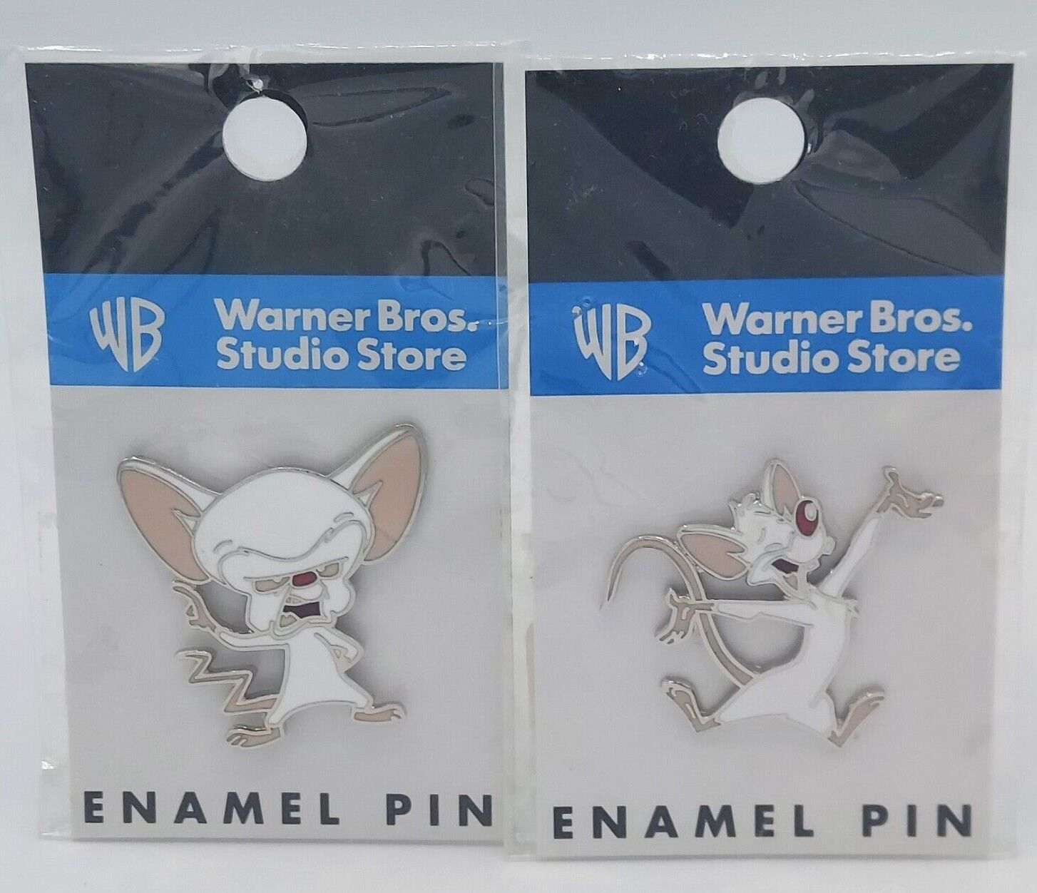 Vintage 1998 PINKY and THE BRAIN Enamel Pin Set Warner Bros Studio Store RARE