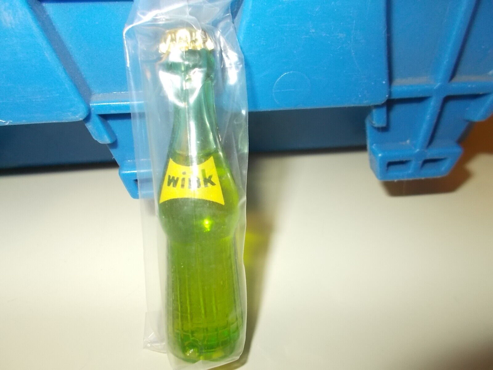 Vintage Wink Soda  Mini 3” Glass Soda Bottle with Bottle Cap & Contents NIP