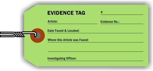 Evidence Identification Tag, 100 Tags / Pack, 4.25\