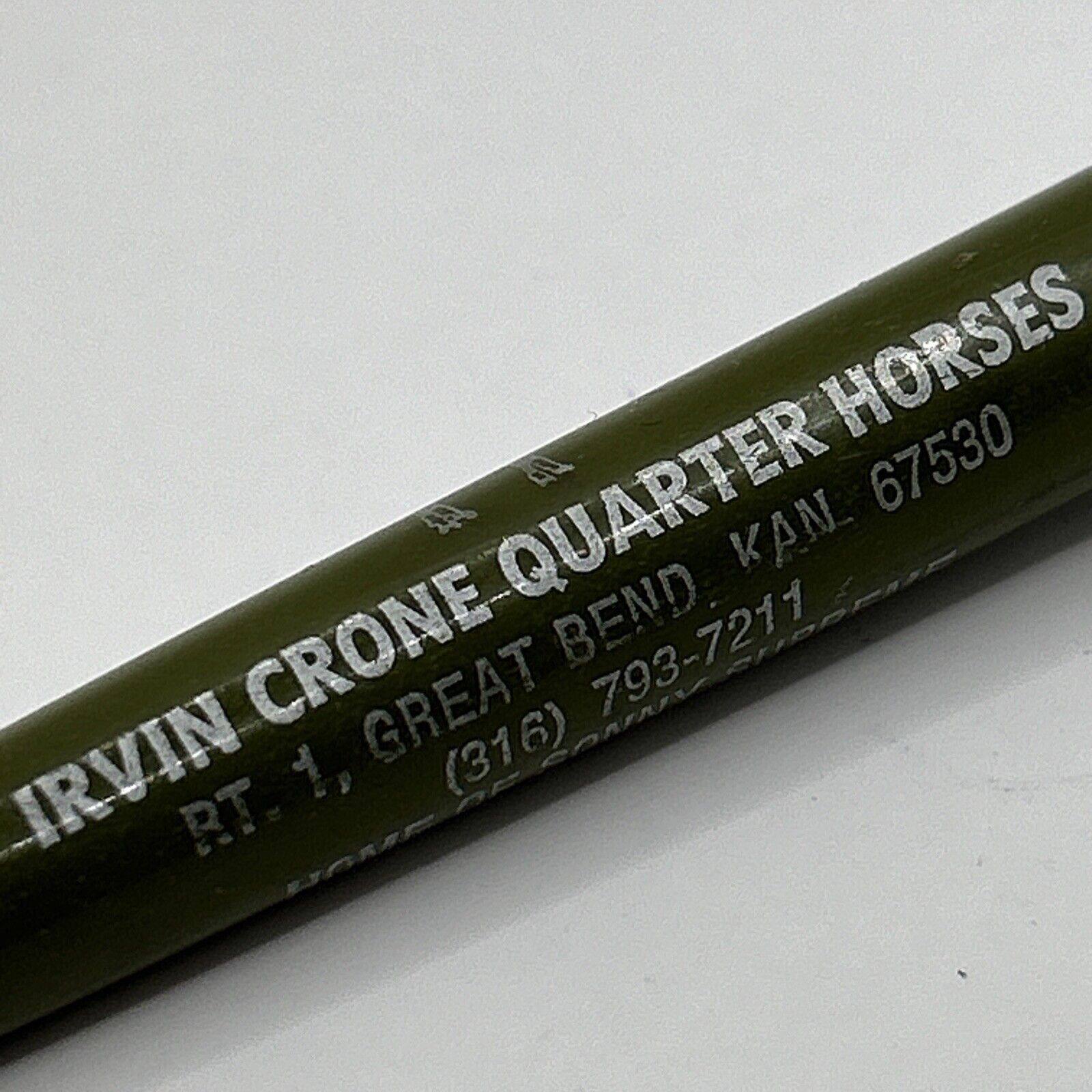 VTG Ballpoint Pen Irvin Crone Quarter Horses Great Bend \
