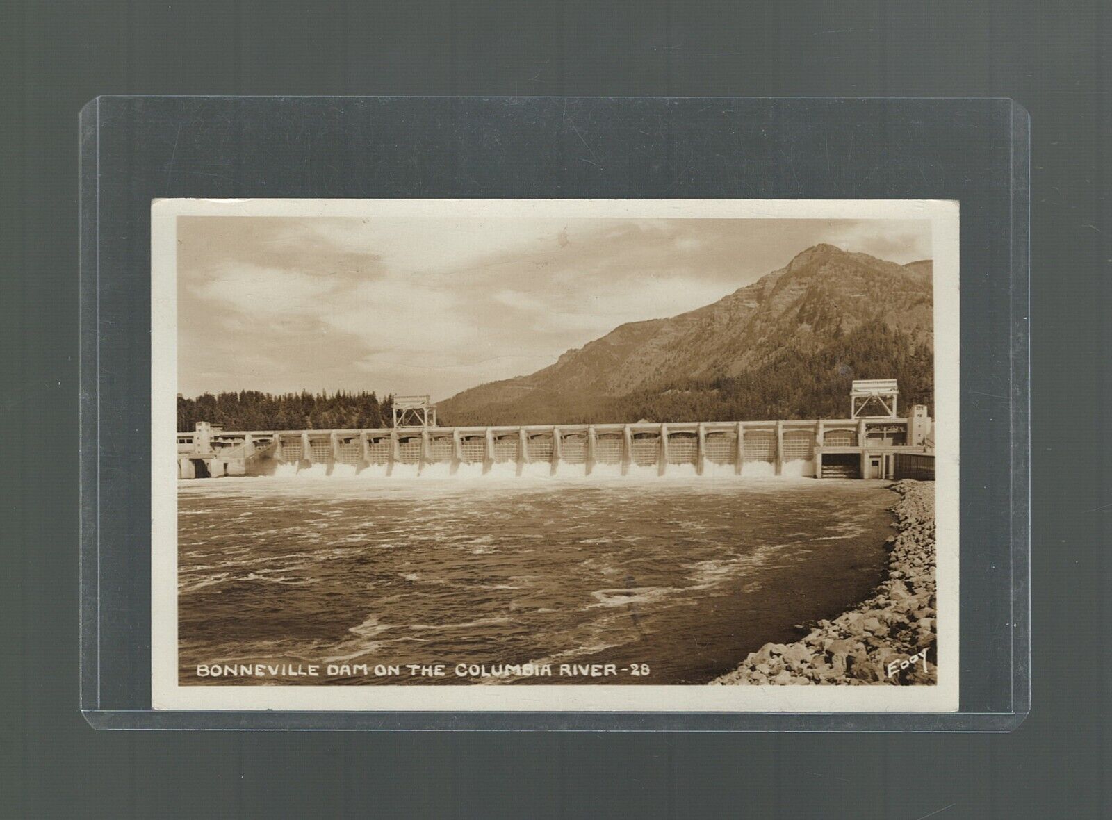Bonneville Dam RPPC The Columbia River Vancouver Washington 1939