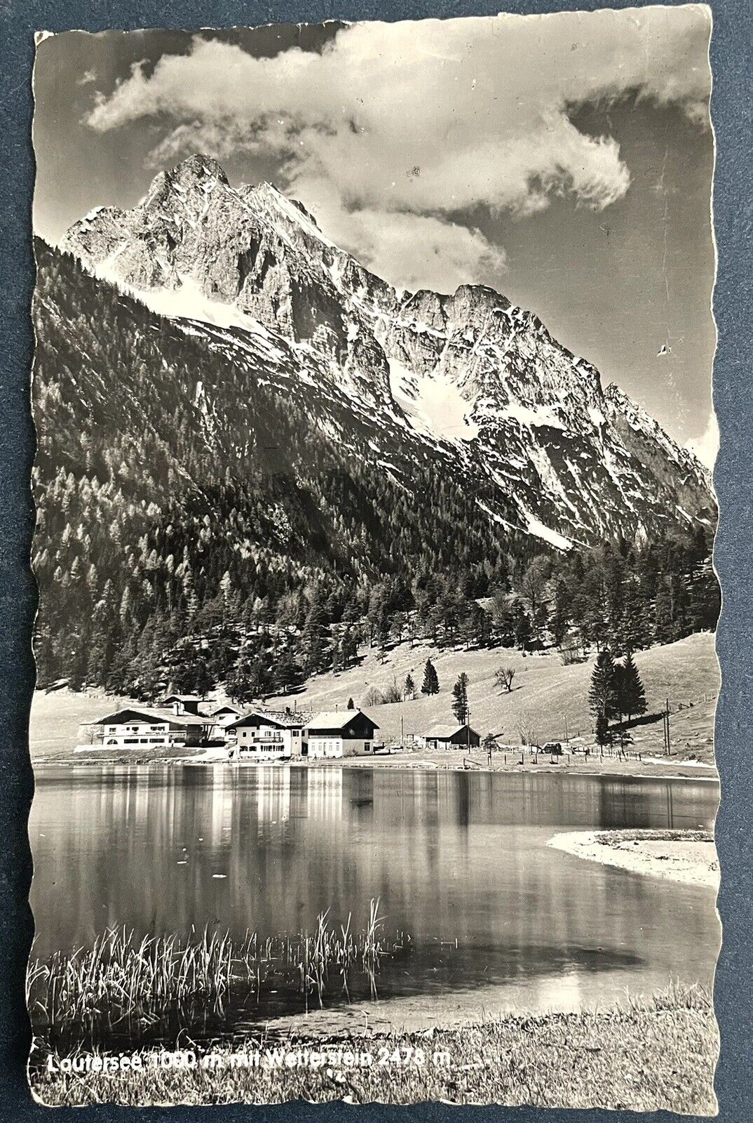 Lautersee Lake With Hotel Against Wetterstein Mountains Germany Postcard 1908