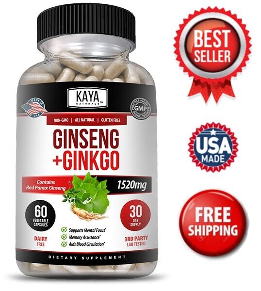 Ginseng + Ginkgo Biloba for Brain Function, Blood Circulation, Anti Inflammation