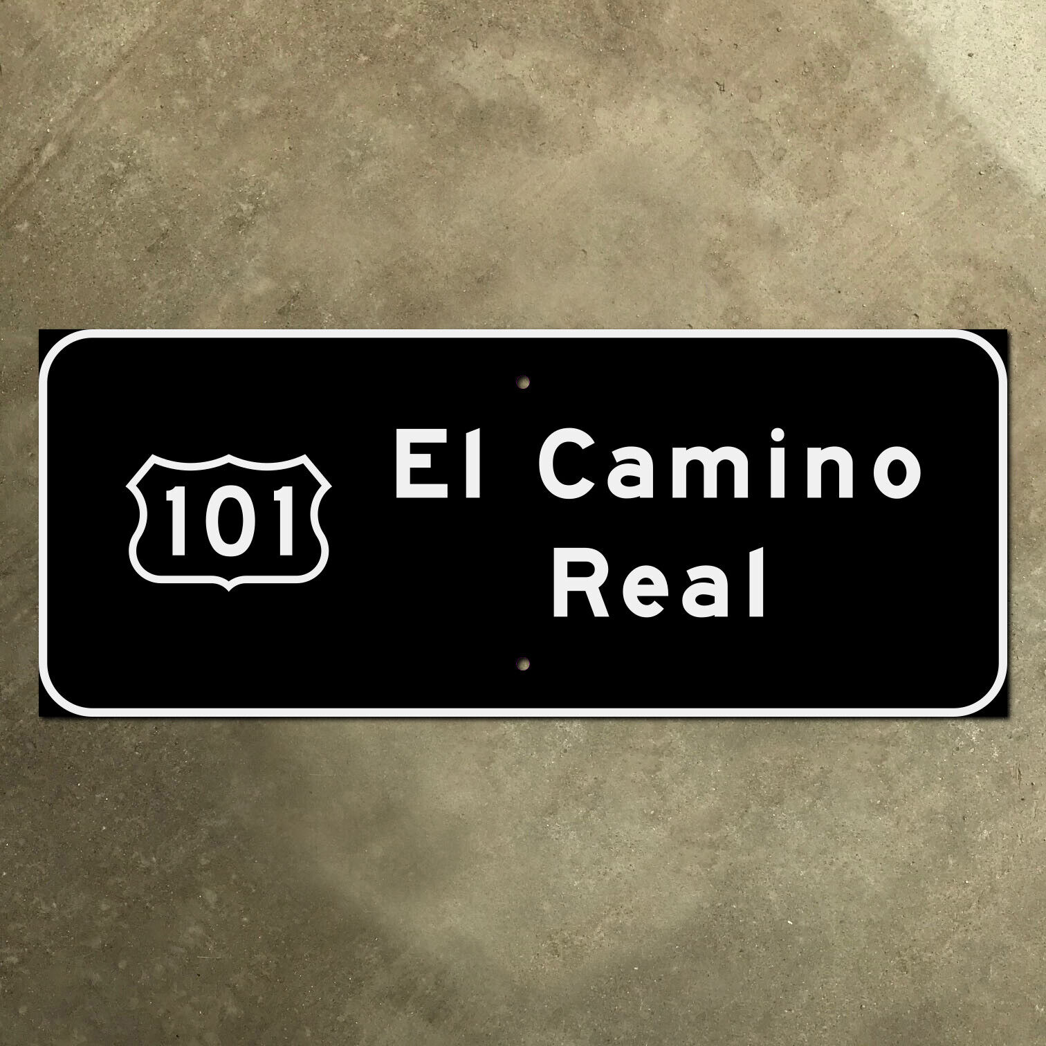 California US 101 El Camino Real highway road freeway guide sign 1958 18x7