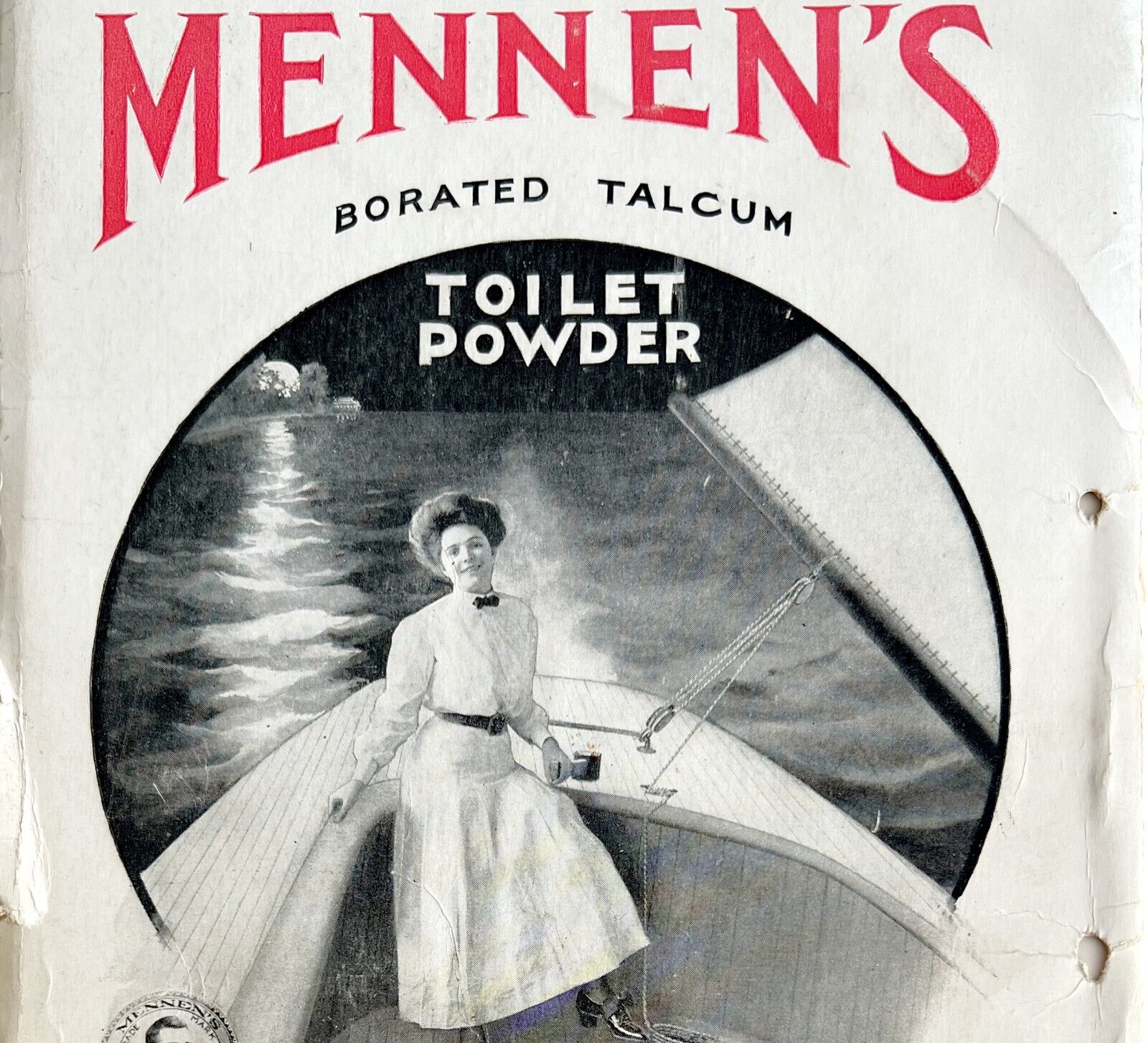 Mennen\'s Borated Talcum Toilet Powder 1906 Advertisement Nautical Theme DWAA21
