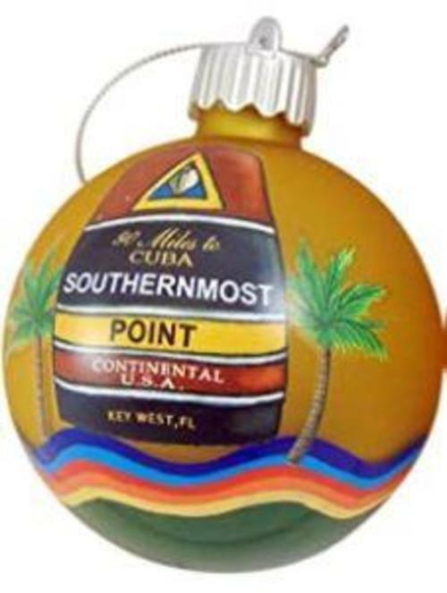 Glowing Key West Florida Southernmost Point Buoy 0 Mile Christmas Tree Ornament