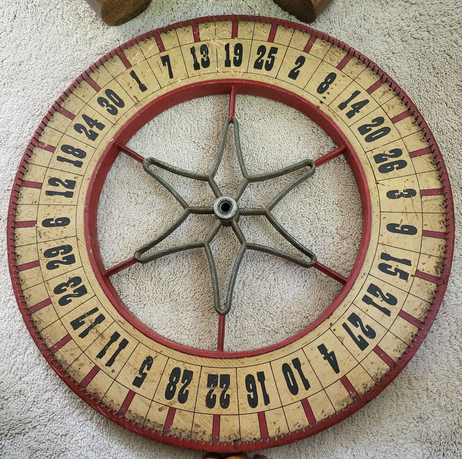 Antique Wooden Carnival/Circus Gaming Wheel All Original Game Of Chance