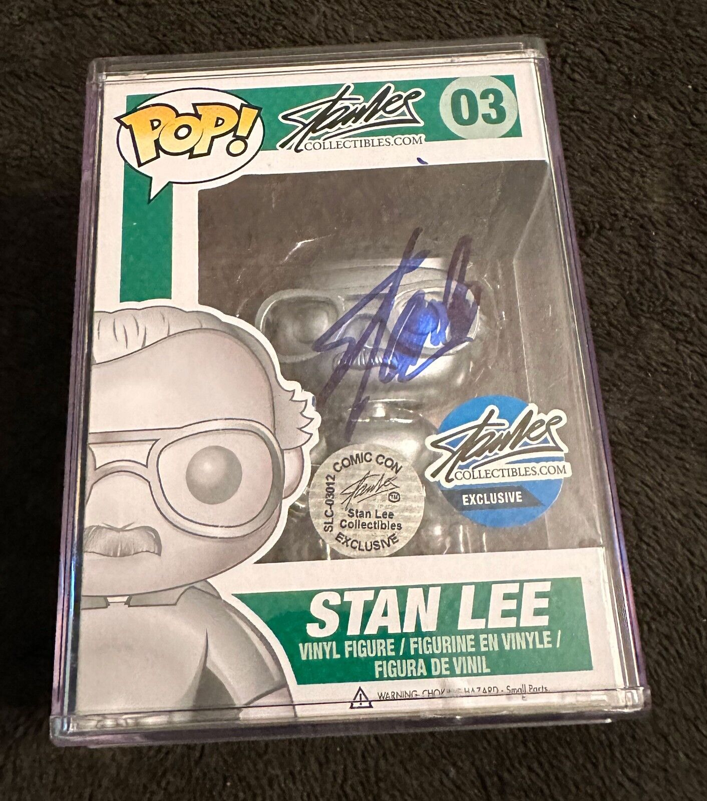Stan Lee Funko Pop 2015 - 03 Platium/Silver Superhero - Stan Lee Signed