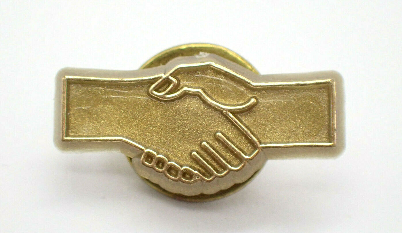 Handshake Hands Shaking Shaking Hands Gold Tone Vintage Lapel Pin