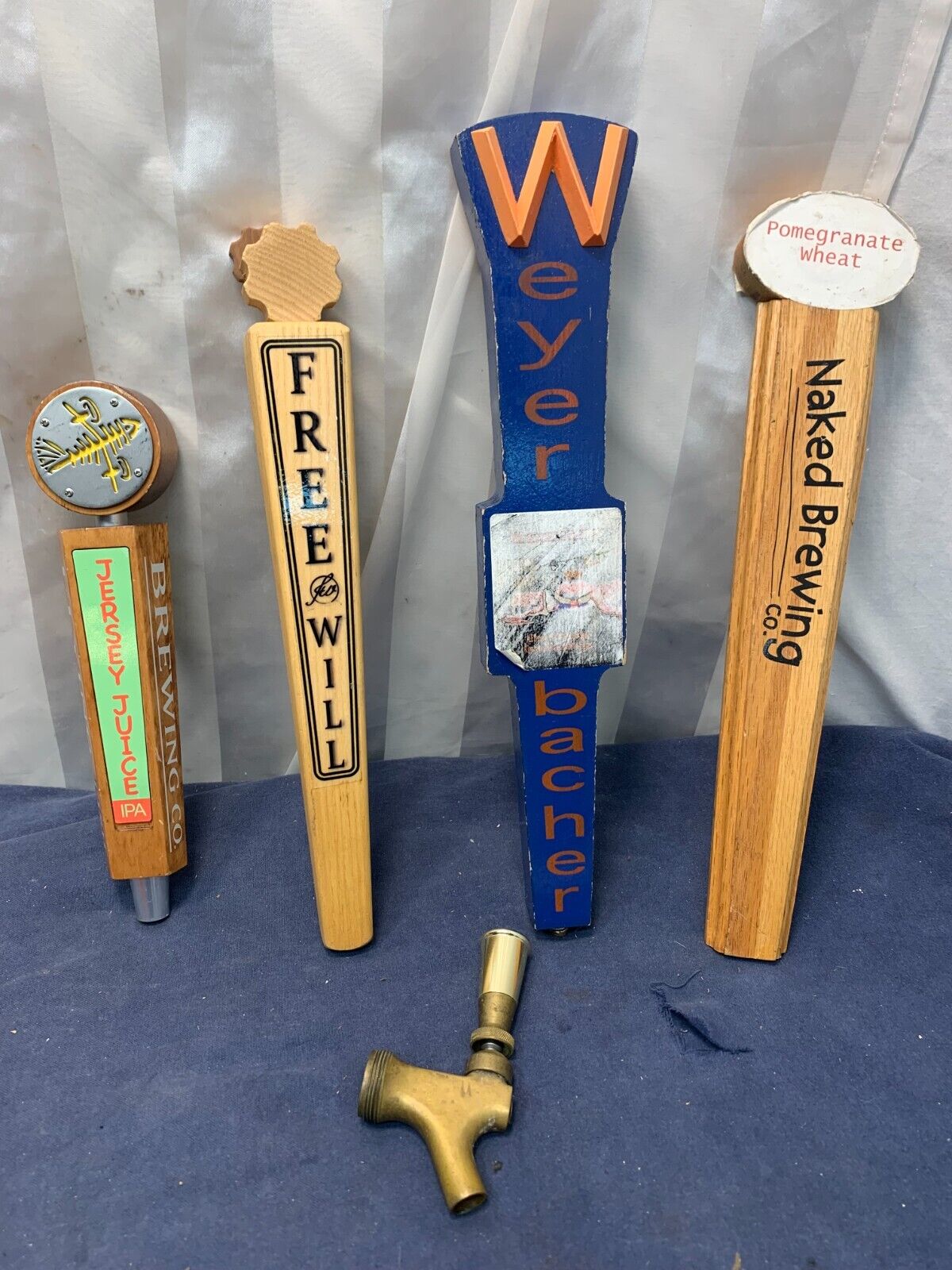 5 Peace Lot Draft Beer Tap Handle Jersey Juice Naked Weyer Bacher Free Will