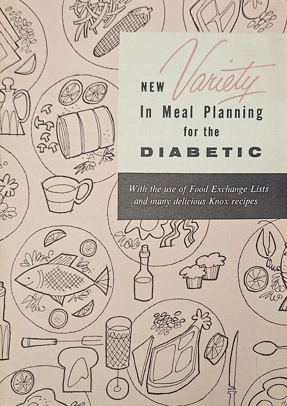 1955 New Variety In Meal Planning For The Diabetic Knox Gelatine Book Pamphlet