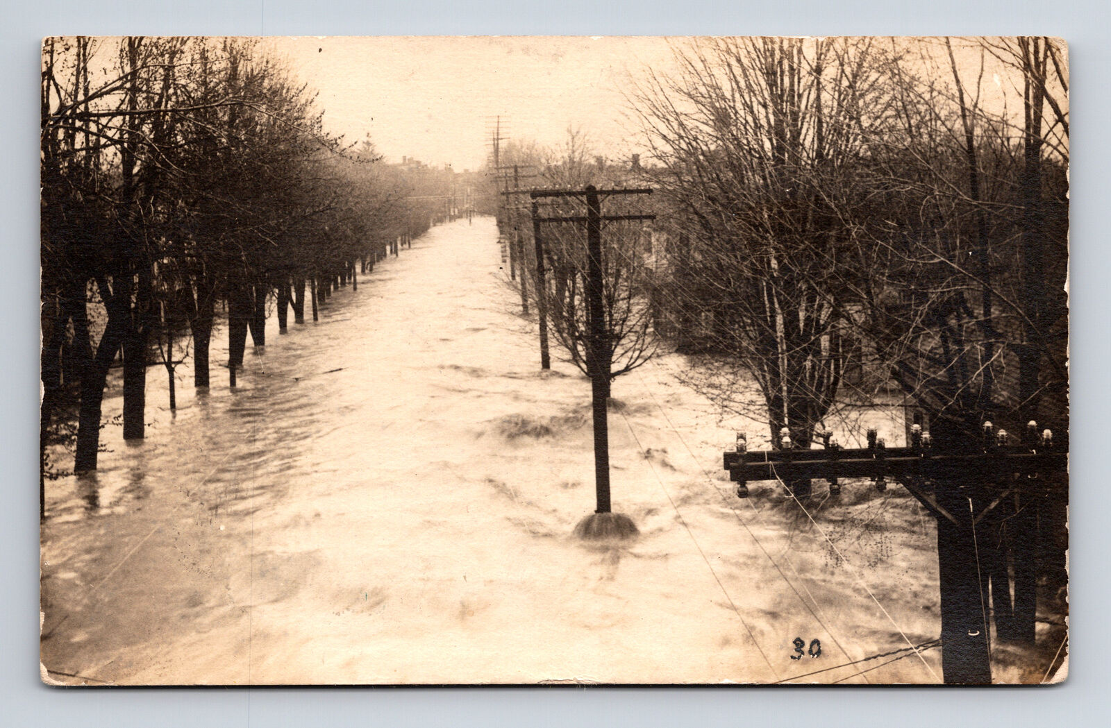 RPPC Flood In Progress Fremont OH? Before Postcard