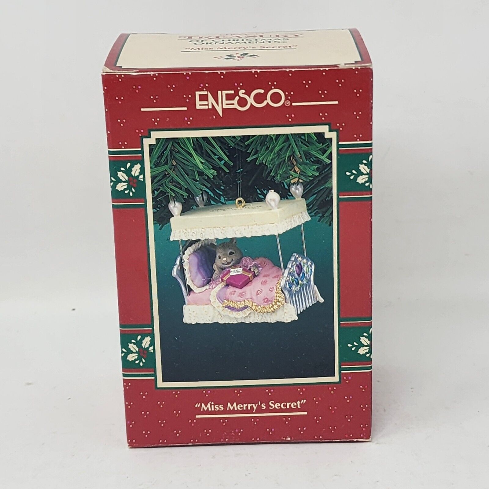 Enesco Christmas Ornament Miss Merry's Secret With Original Box T7