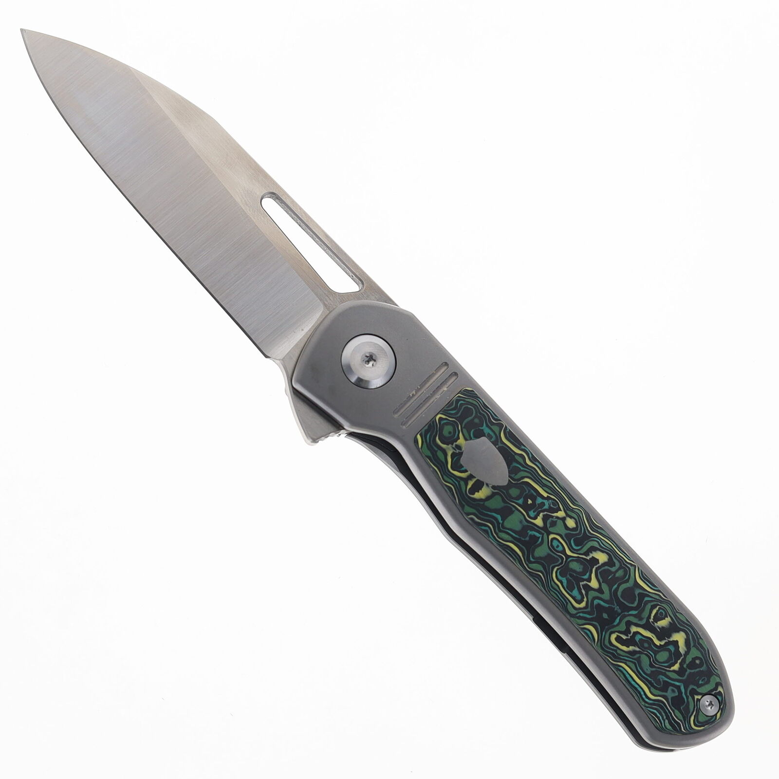 Tuya Mutt Folding Knife B-Green/Yellow Carbon Fiber Handle S90V Limited 1719B
