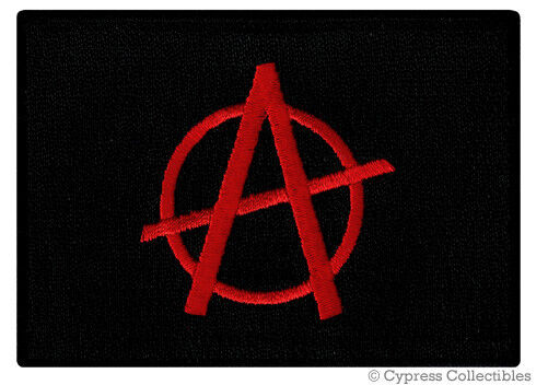 ANARCHY FLAG PATCH embroidered iron-on RED A PROTEST Anarchist PUNK ROCK EMBLEM