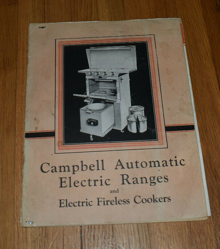 Vintage 1929 Campbell Automatic Electric Ranges Cooker Sales Catalog Brochure