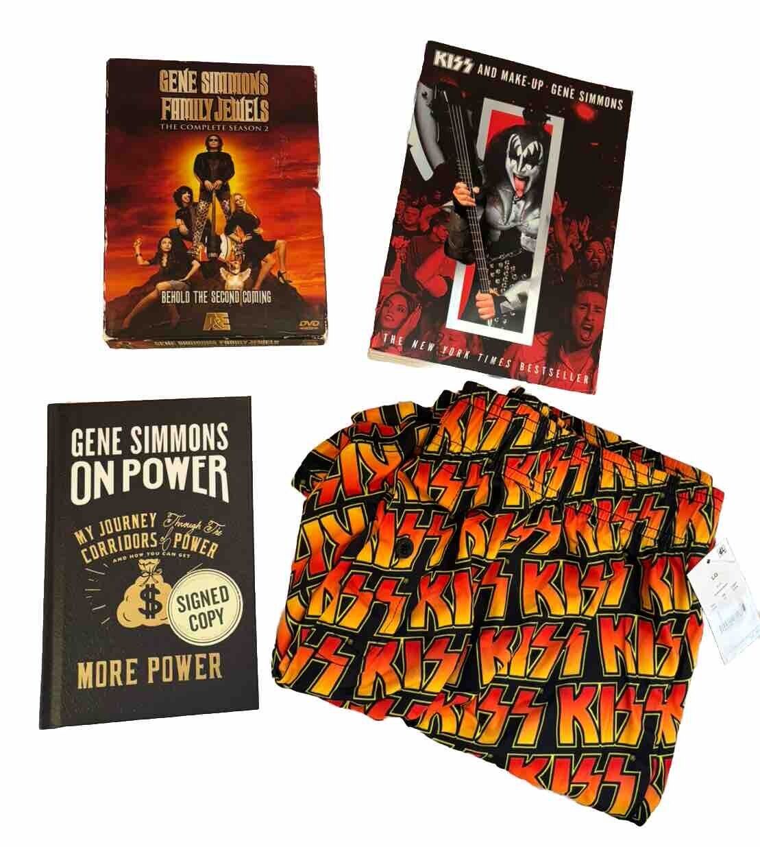 Gene Simmons Signed On Power Hardcover Book JSA, KISS and Make-Up, DVDs, Shorts