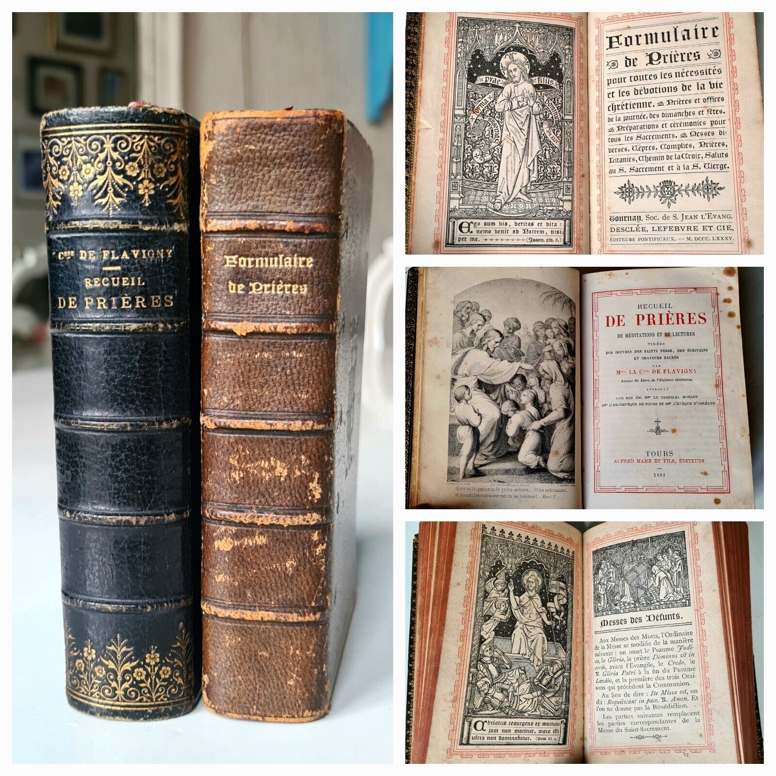 Old & rare Book of Hours & prayerbook,  in beautiful bindings,  19th century