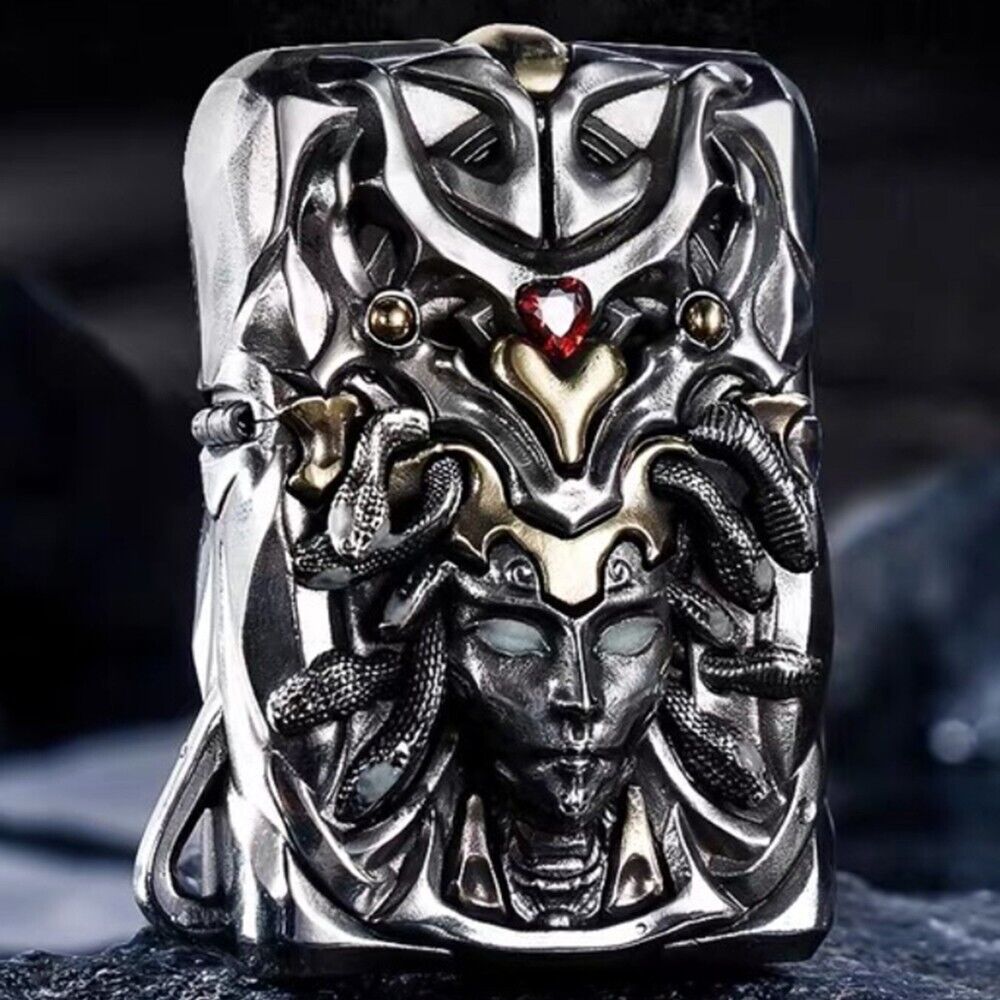 Zippo lighter Full-cover Asia Collectible/ Medusa GID Luminous Eyes Free 4 Gifts