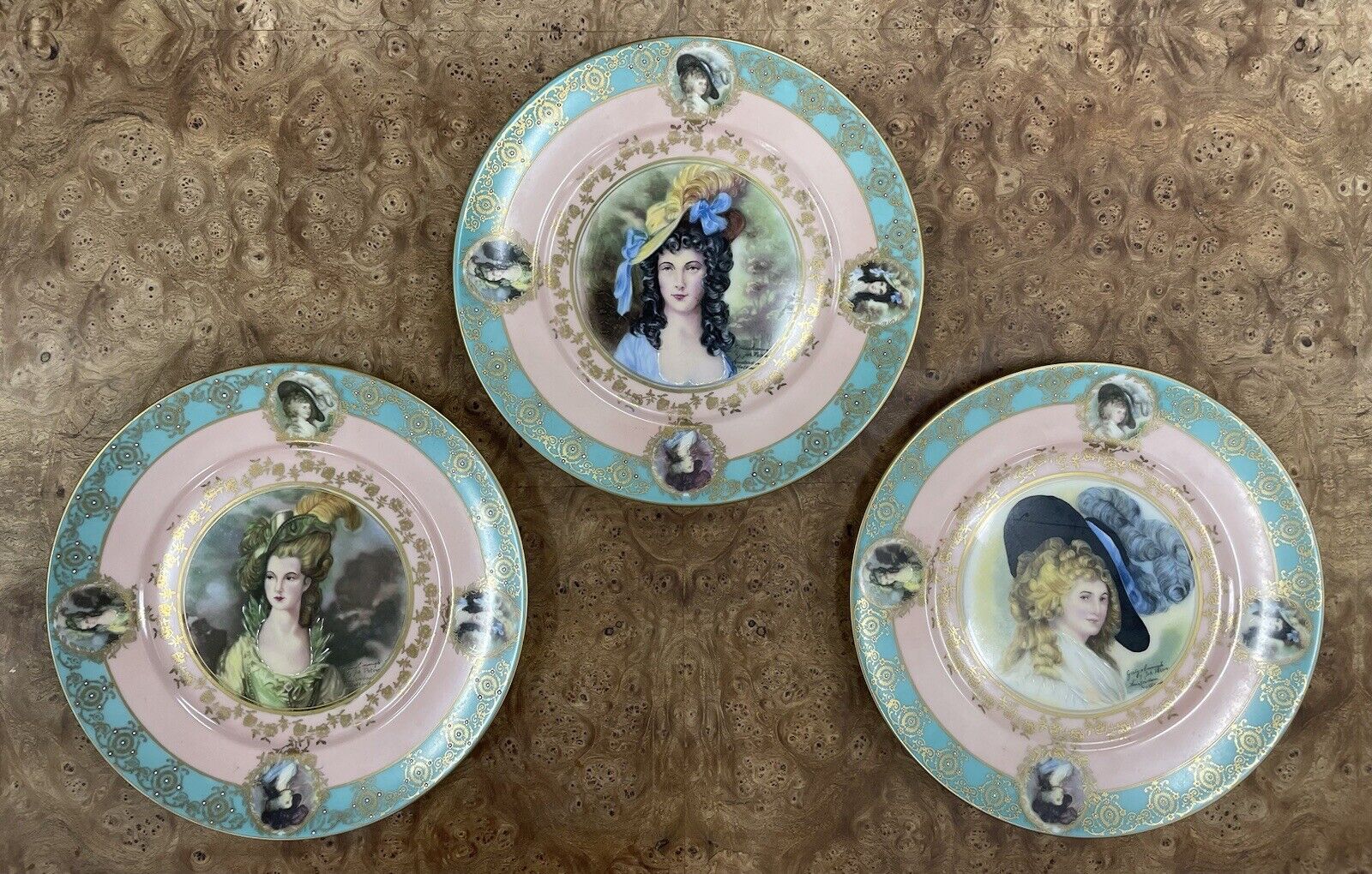 Set of 3 Royal Vienna Style Portrait Plates \
