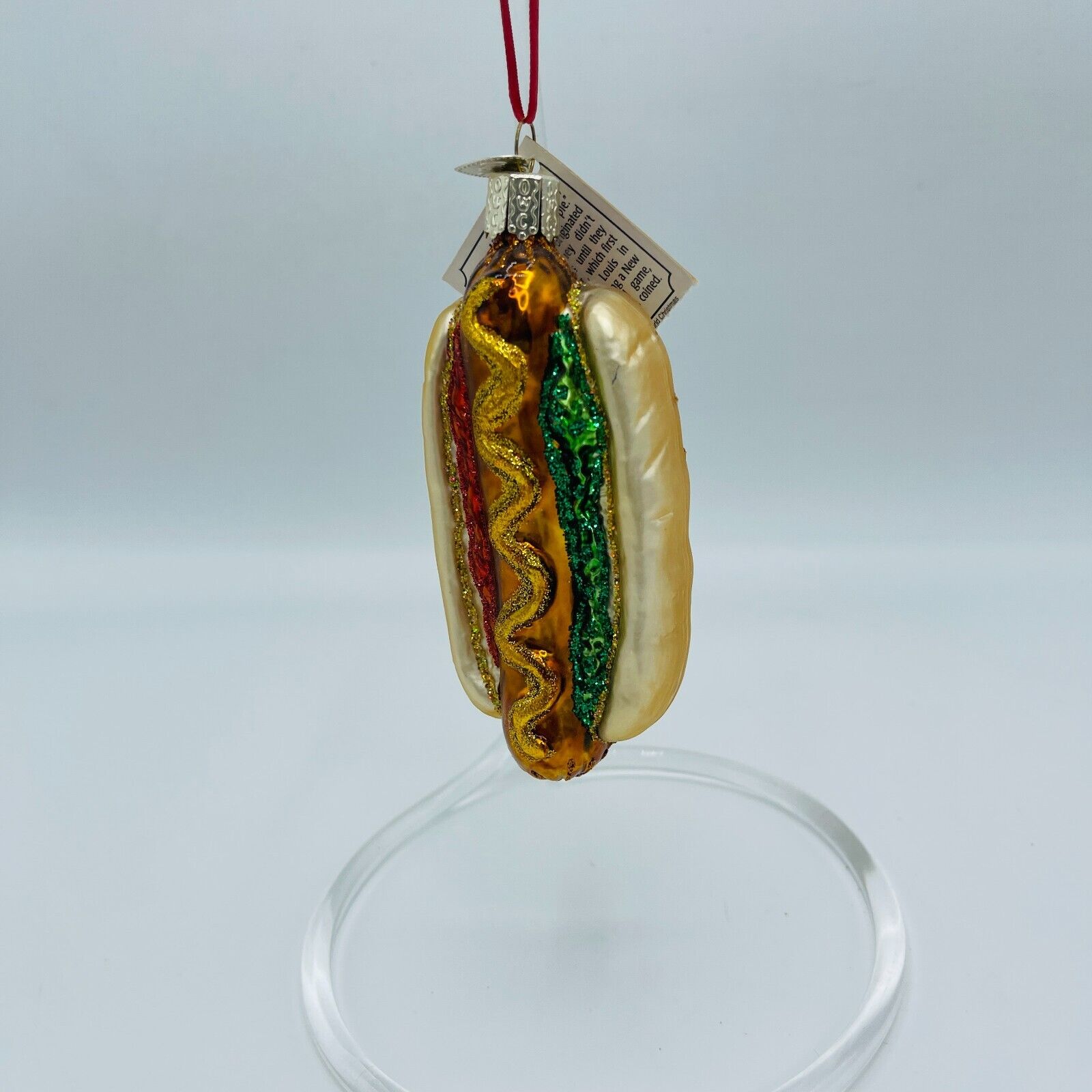 2004 Merck OWC Old World Christmas Glass Blown Hot Dog Ornament