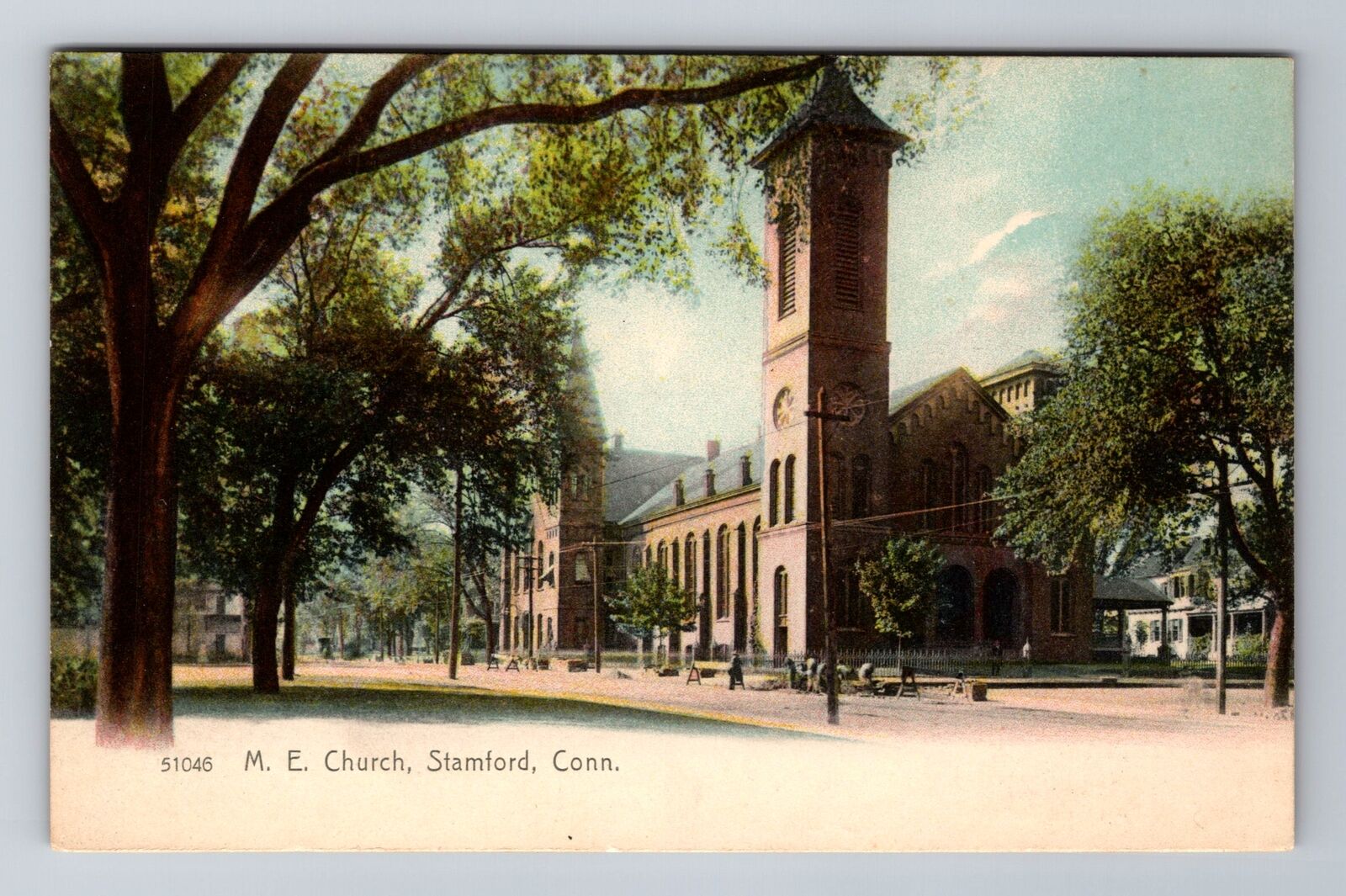 Stamford CT-Connecticut, M.E. Church, Antique Vintage Souvenir Postcard