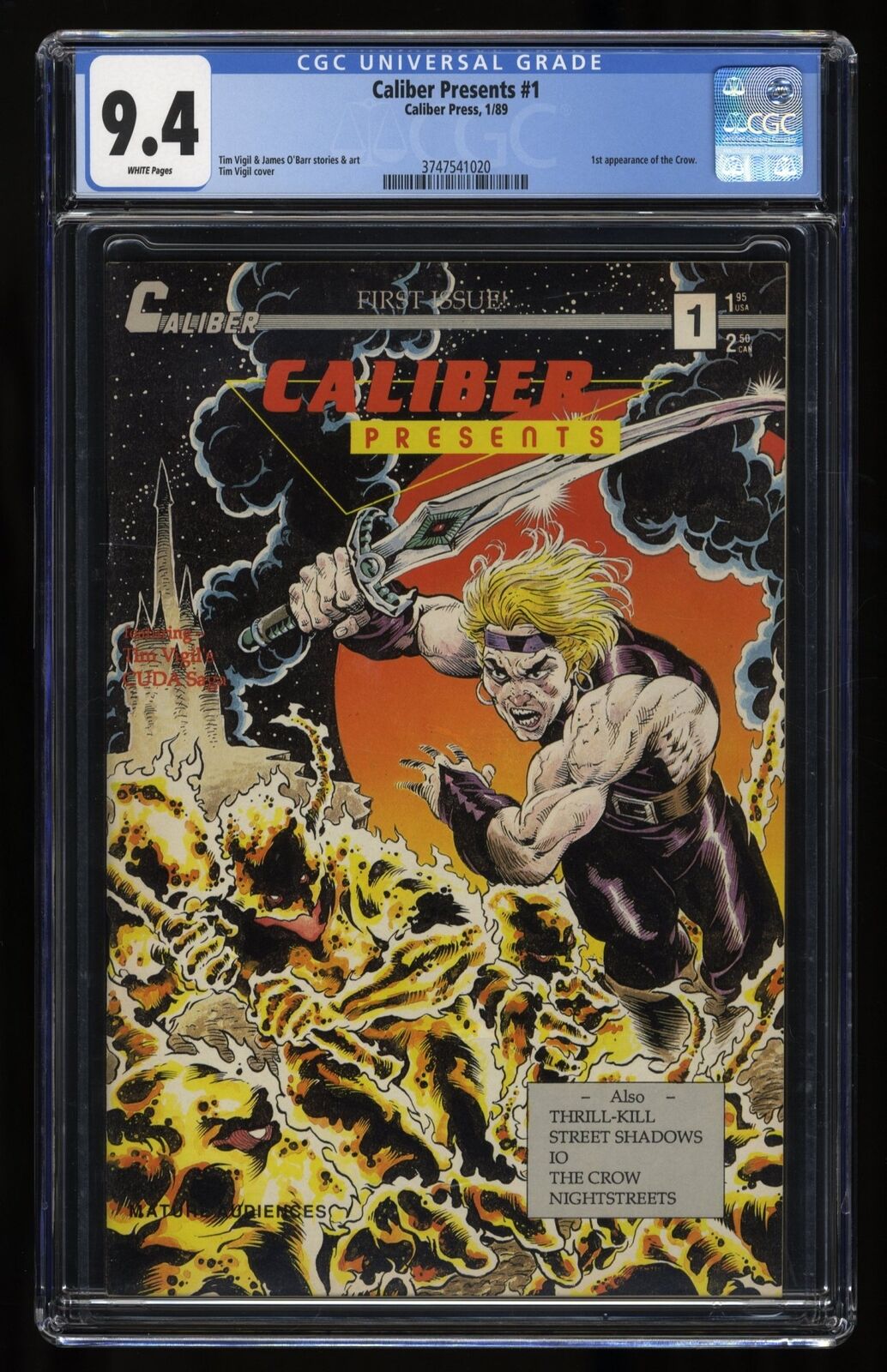 Caliber Presents (1989) #1 CGC NM 9.4 White Pages 1st Appearance The Crow