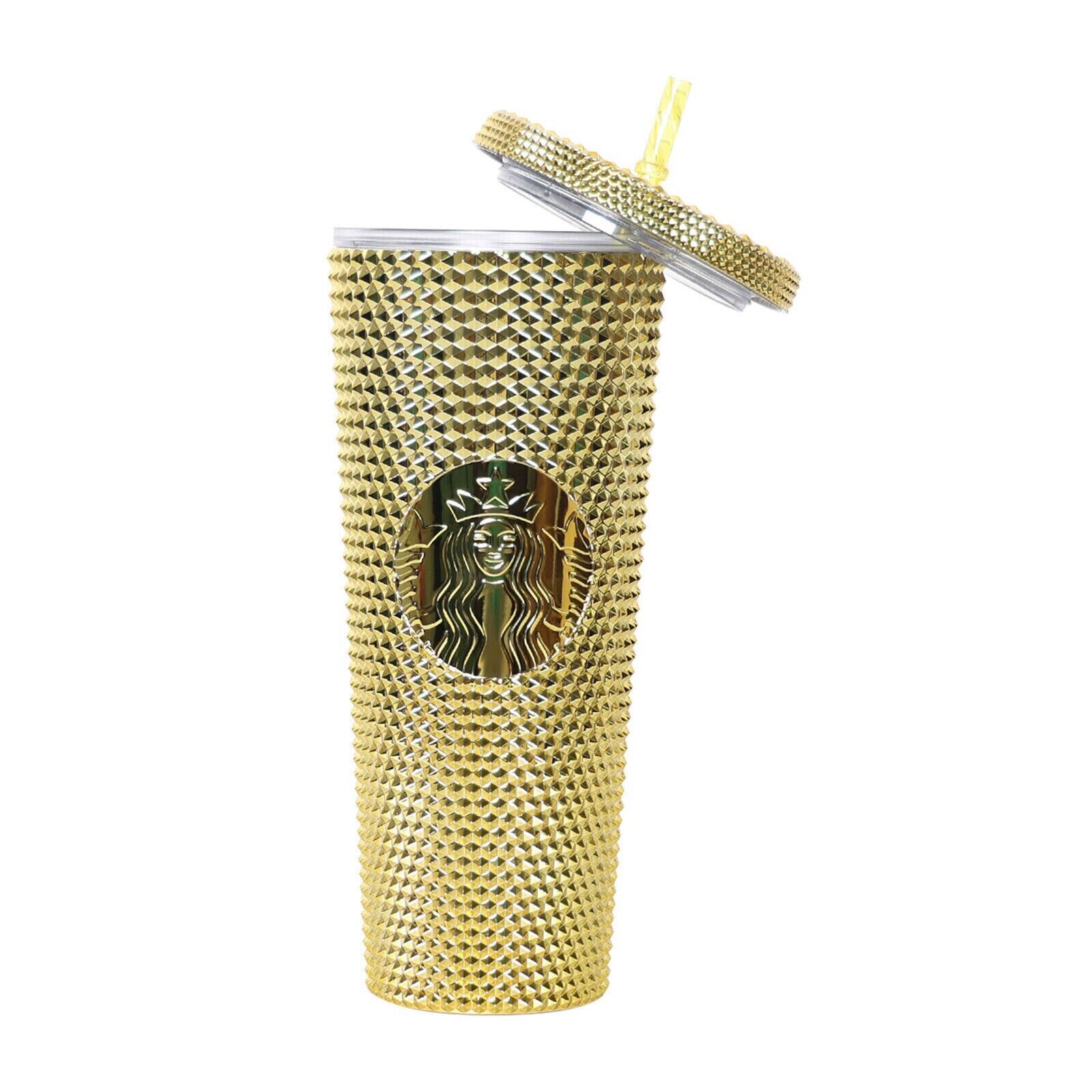 Starbucks Holiday 2024 Gold Venti Studded Diamond Tumbler Cold Cup 24oz 710ML