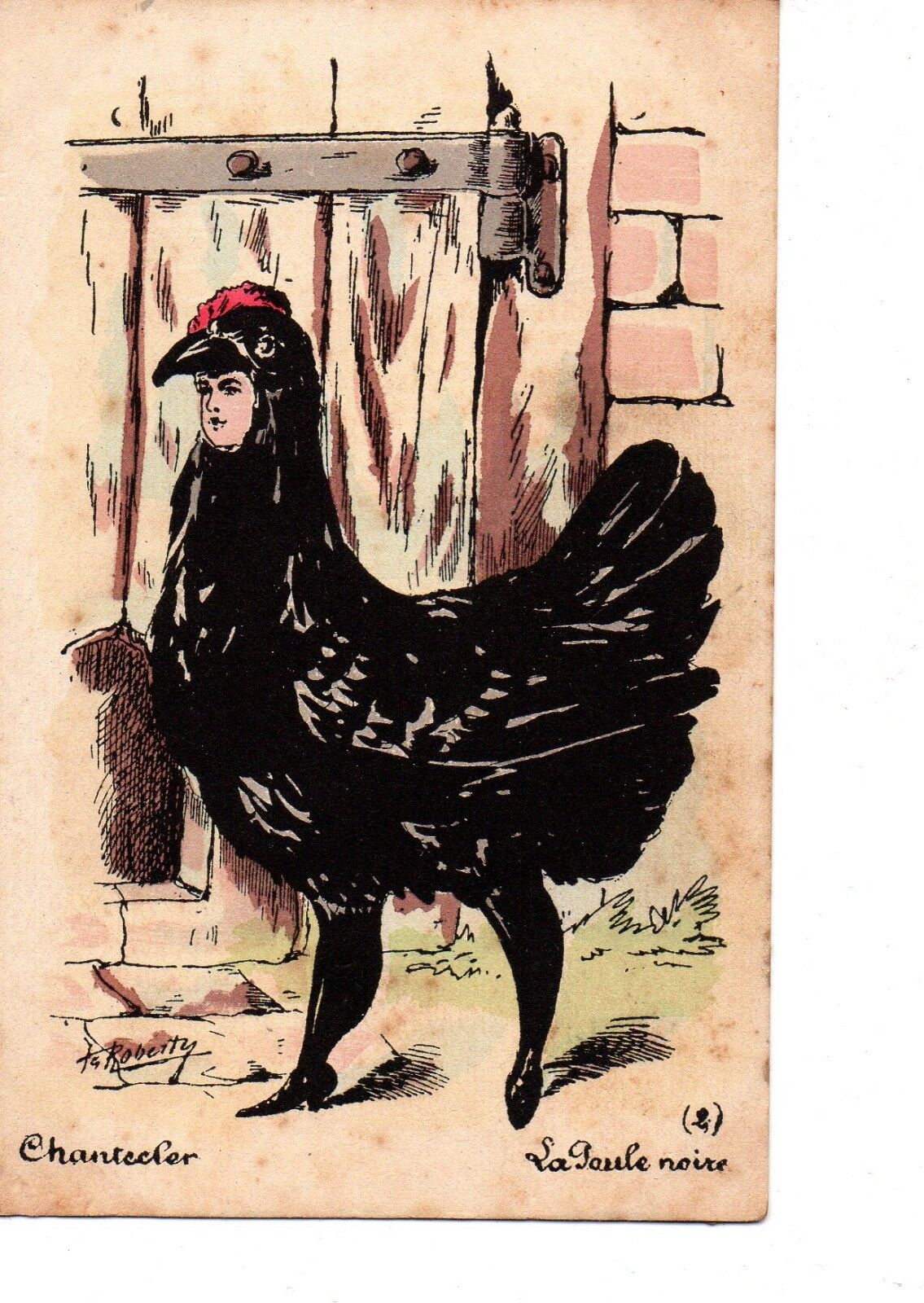 Cpa Chantecler d Edmond Rostand illustration Roberty The Black Chicken