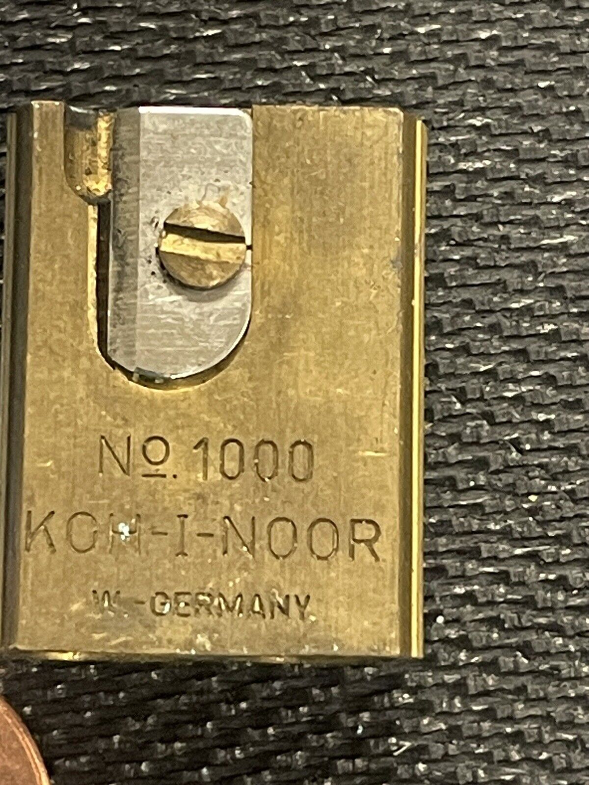 Vintage KOH-I-NOOR BRASS Pencil Sharpener - No 1000 Made In Germany W/ CASE