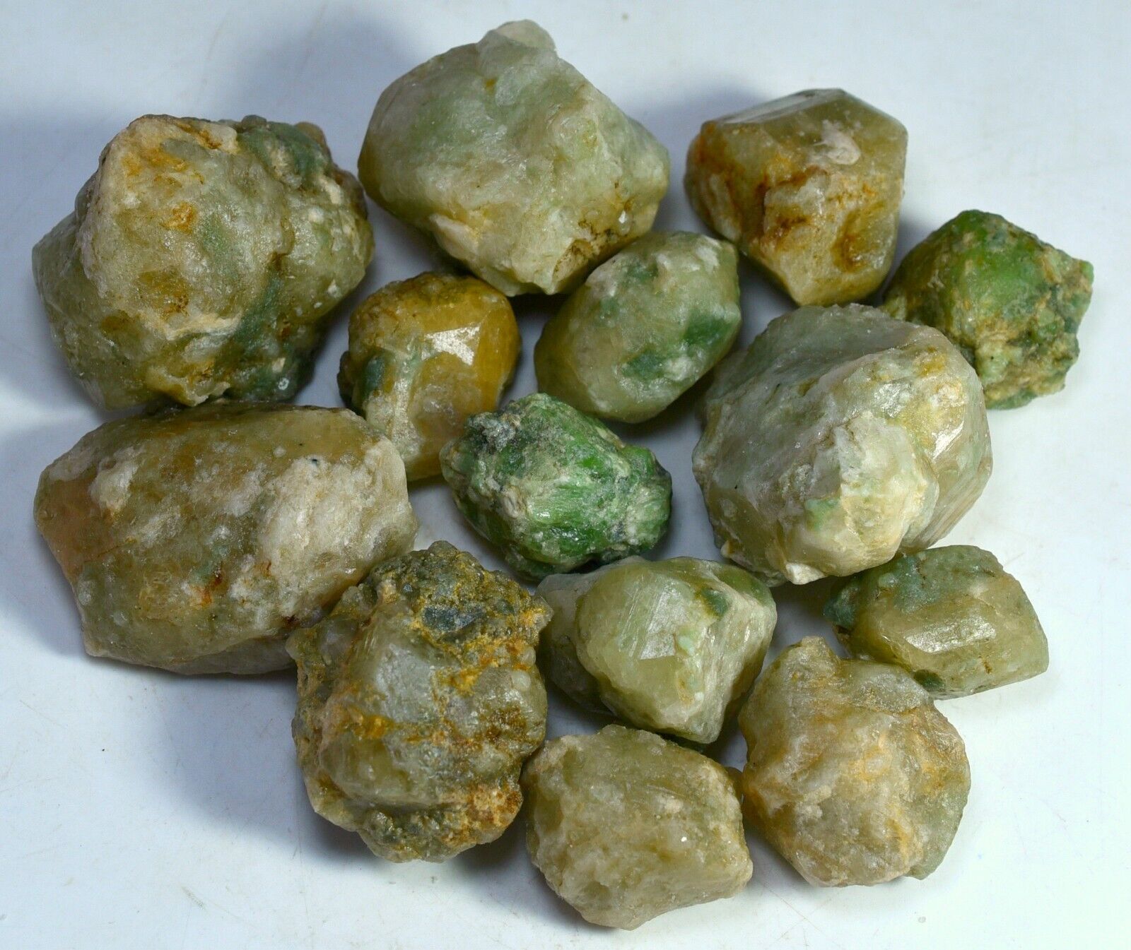 325 GM Faceted Ultra Rare Rough GREEN GARNET Crystals Lot From Pakistan