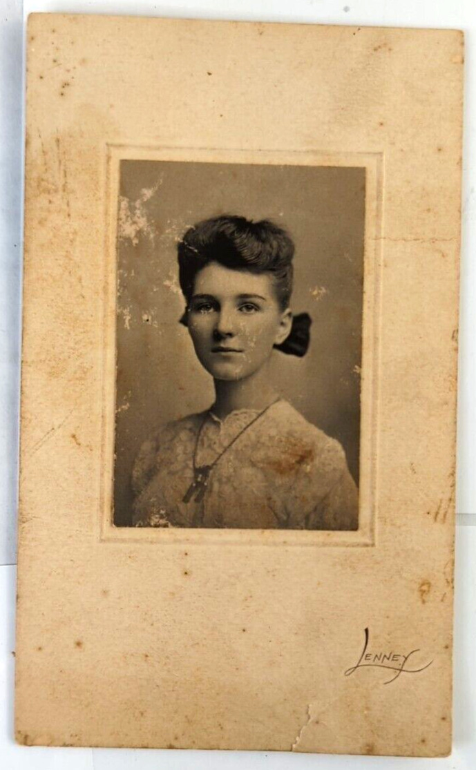 Vintage Photo 1910's, Young Lady Card Stock Frame , 6x4