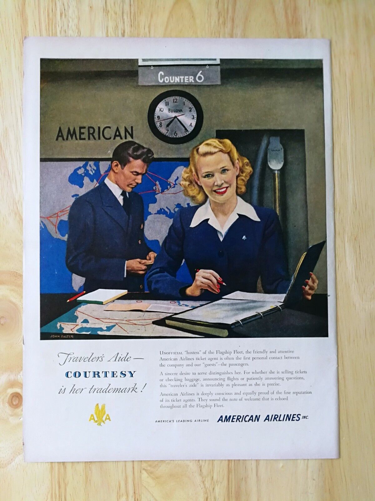 Vintage 1951 American Airlines Hostess Full Page Original Ad - 921