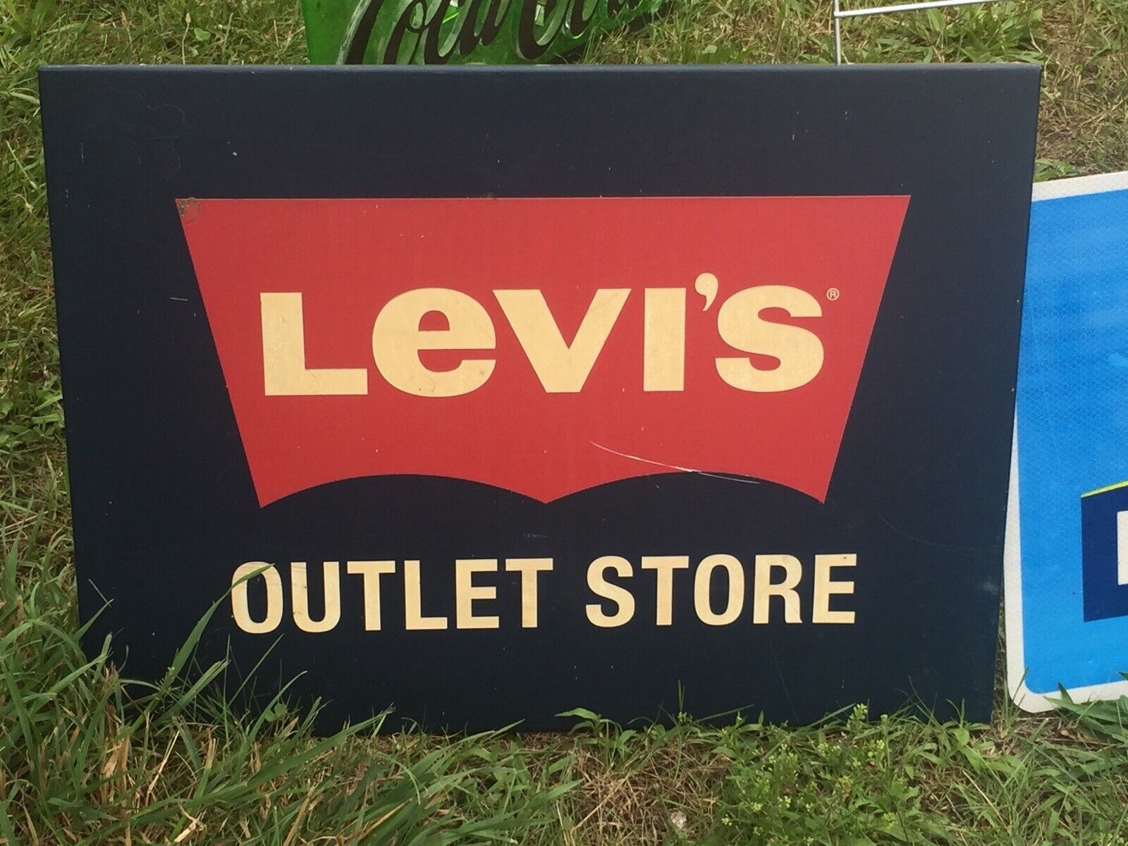 Levi\'s Outlet Store Metal advertising Sign ~ Vintage LOGO Man Cave