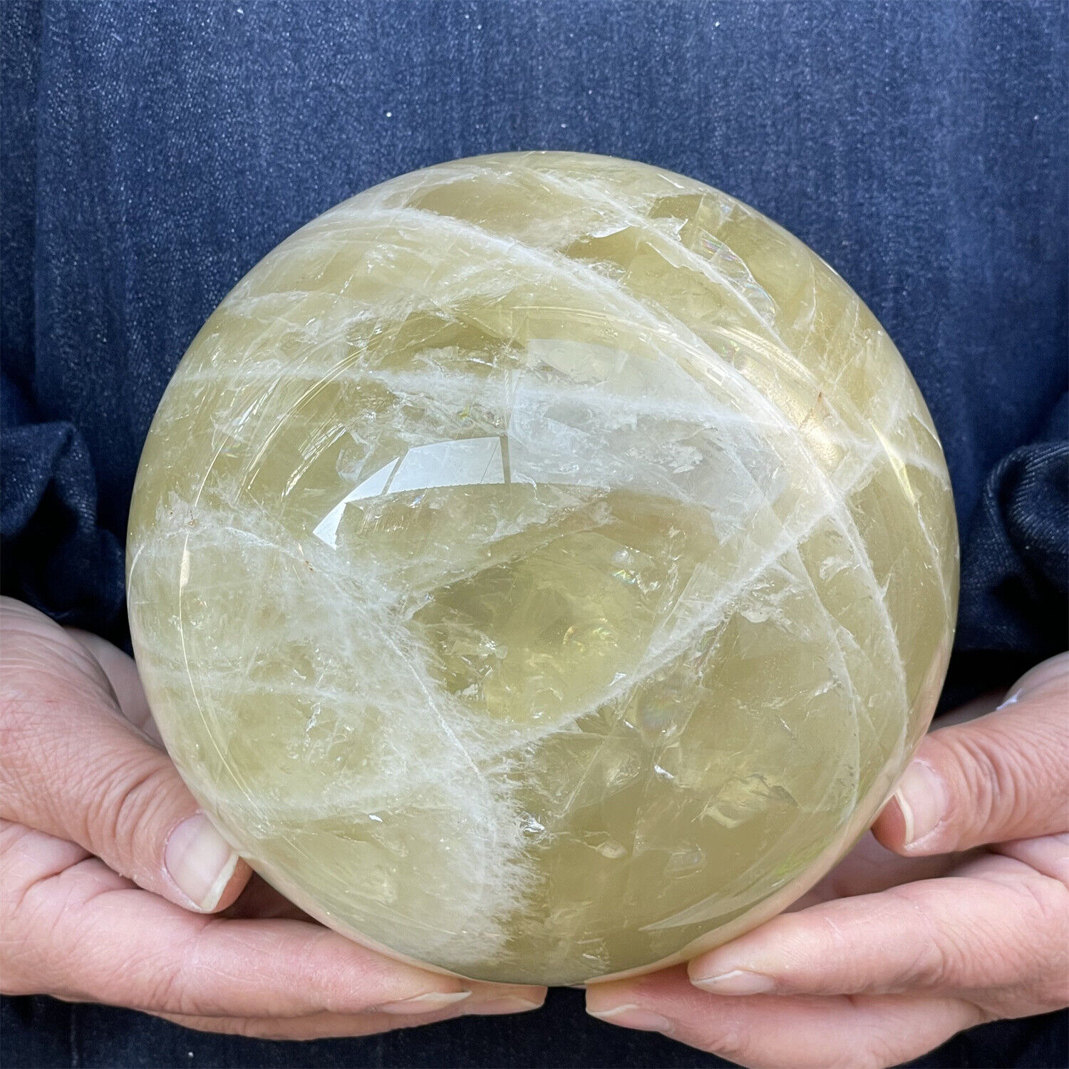 TOP 11.88LB Natural citrine quartz sphere crystal ball healing care reiki gem